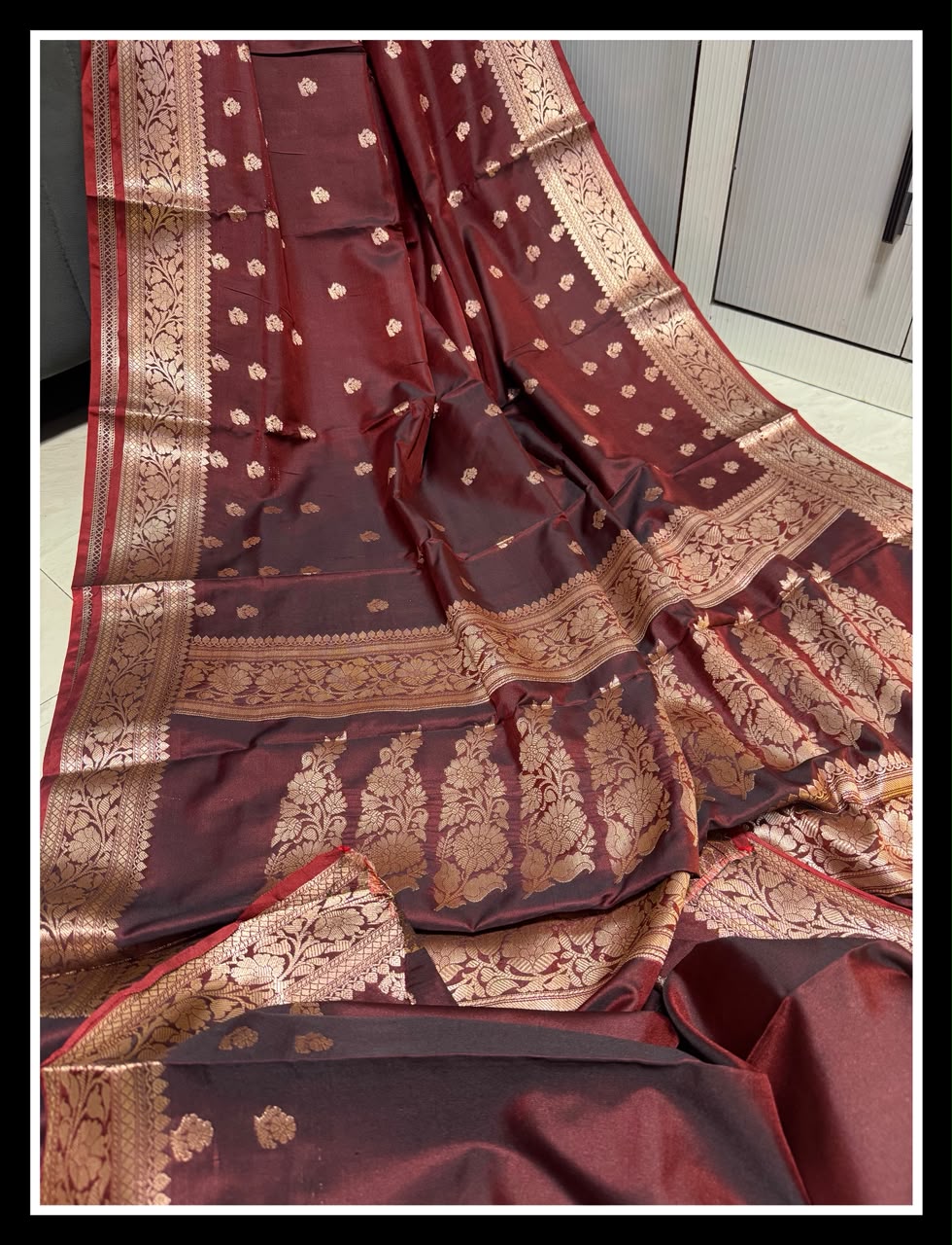 Maroon Mashru Katan  skat soft silk sarees